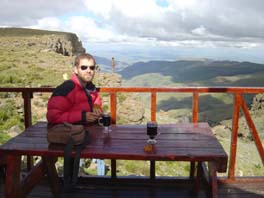 mulled wine at Africa's highest pub